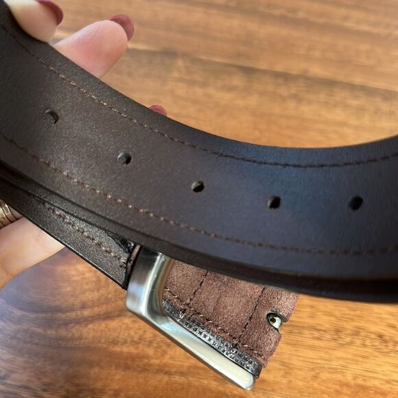 Massimo Dutti Men’s Brown Leather Suede Belt - Picture 9 of 11